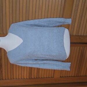 Soft V-Neck Women's Sweater in Light Blue Medium